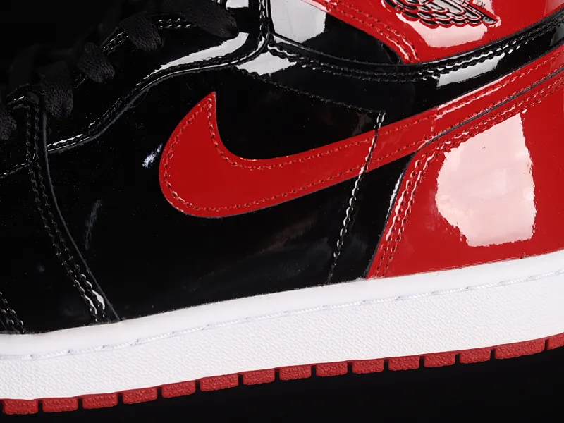 All categories Air Jordan Jordan series basketball shoes Air Jordan 1 High LJR version Air Jordan 1 High OG "Bred Patent" AJ1 Joe 1 patent leather black and red high-top basketball shoes 555088-063
